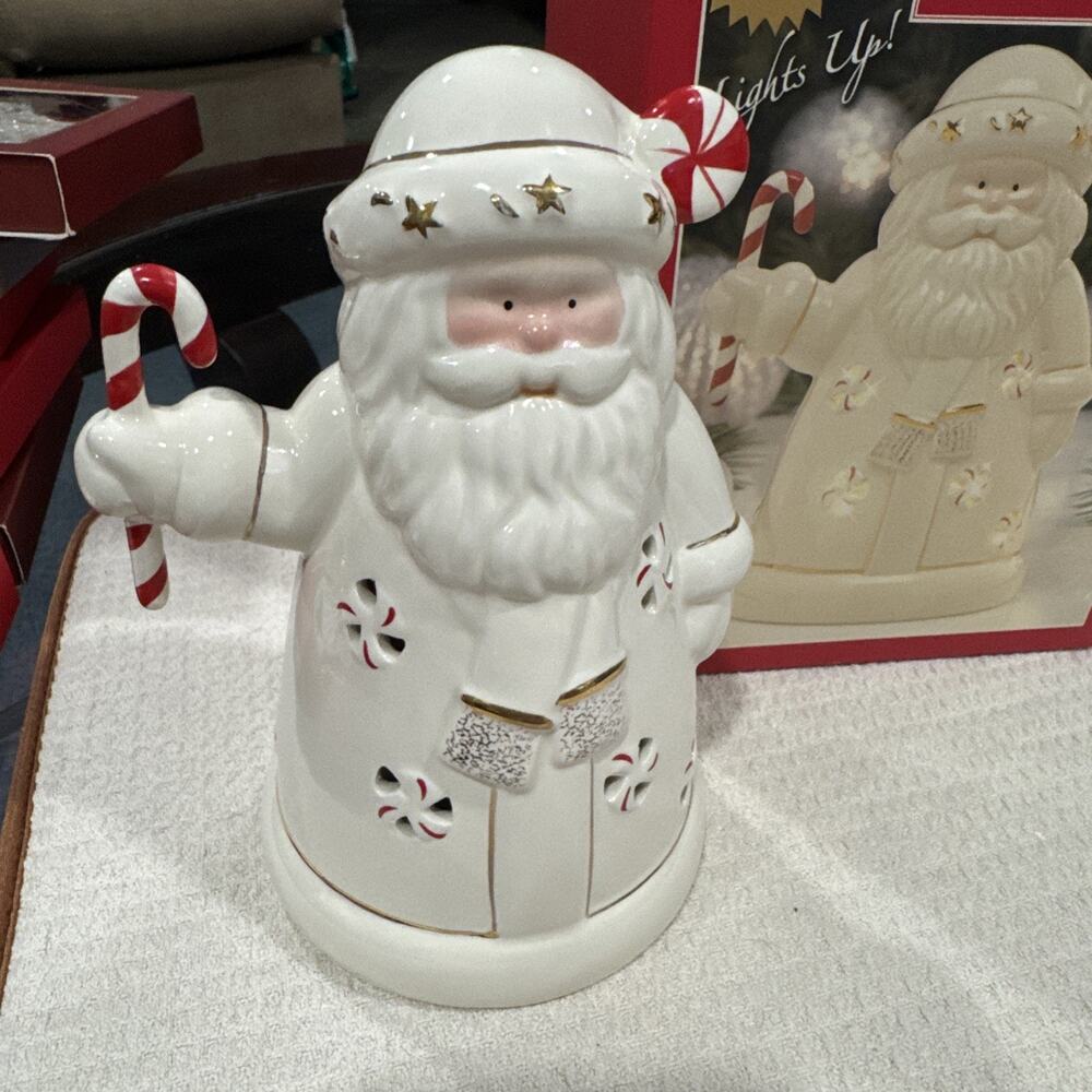 Lenox Santa Seasons Sparkle Lit Peppermint Splendor Figurine With Box